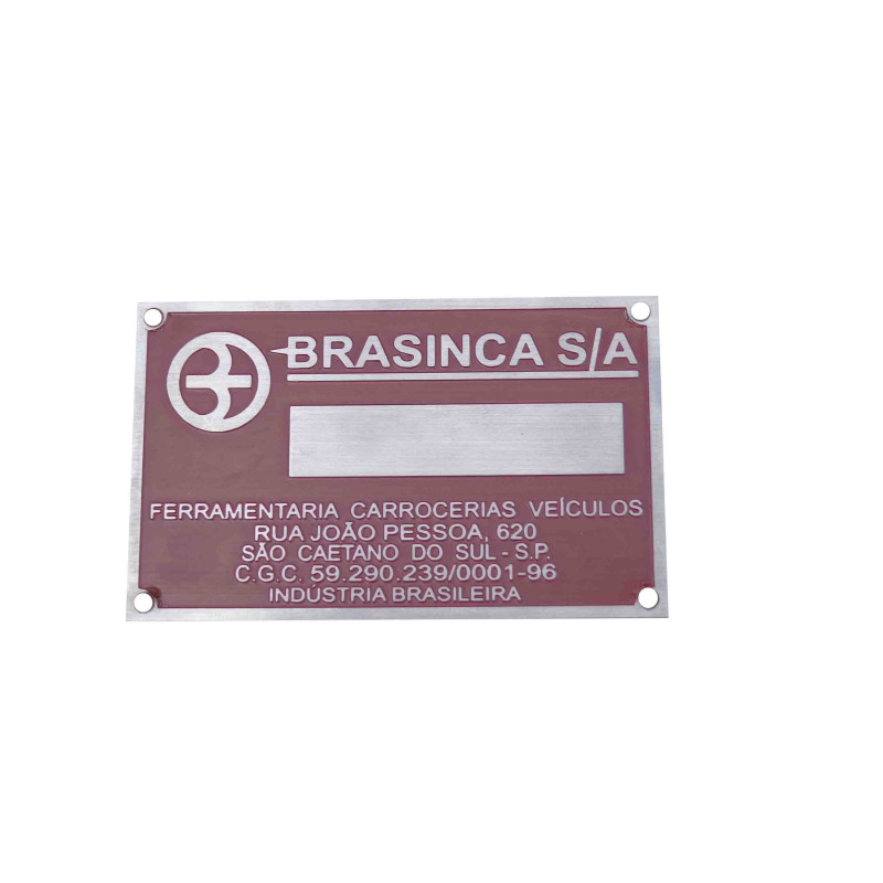 Plaqueta de Identificação da Caçamba Brasinca Nova