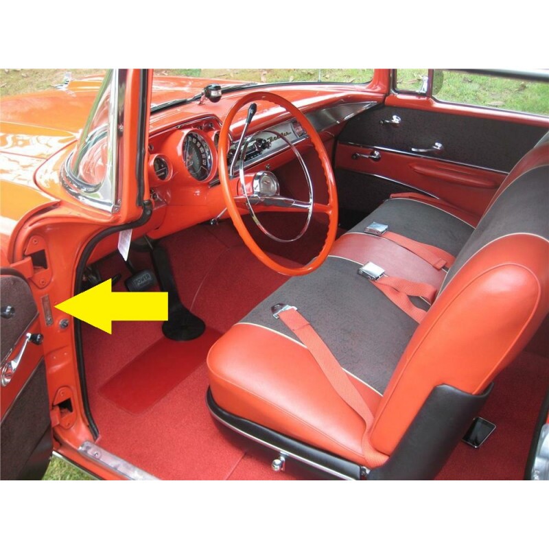 Plaqueta Identificação Coluna Porta Chevrolet Bel Air Impala Corvette Biscayne Corvair 1953 a 1963