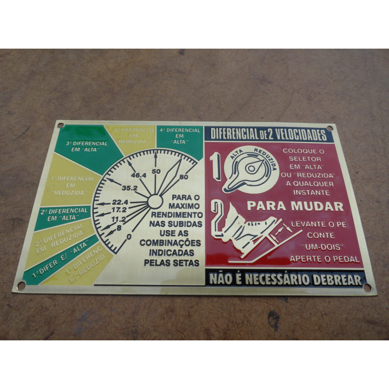 Plaqueta Da Marcha Reduzida Caminhão 6400/6500 Boca De Sapo 47 a 53