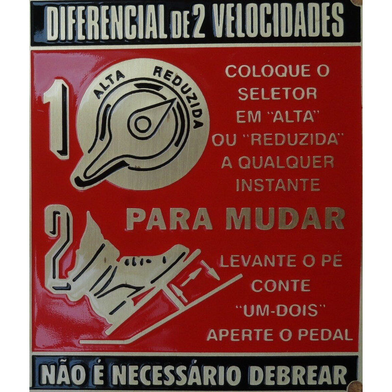 Plaqueta Da Marcha Reduzida Caminhão 6400/6500 Boca De Sapo 47 a 53