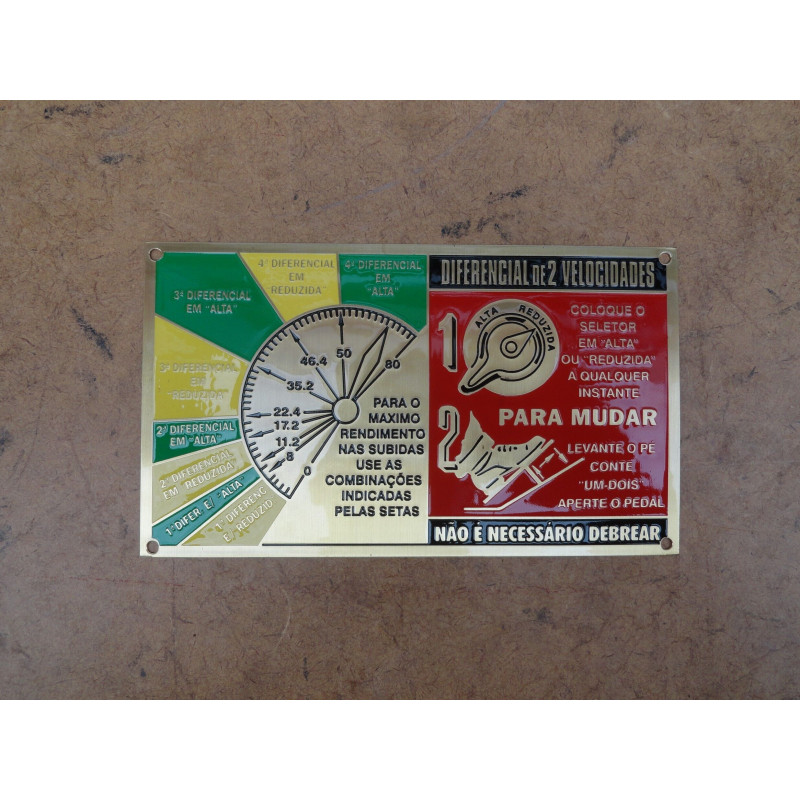 Plaqueta Da Marcha Reduzida Caminhão 6400/6500 Boca De Sapo 47 a 53