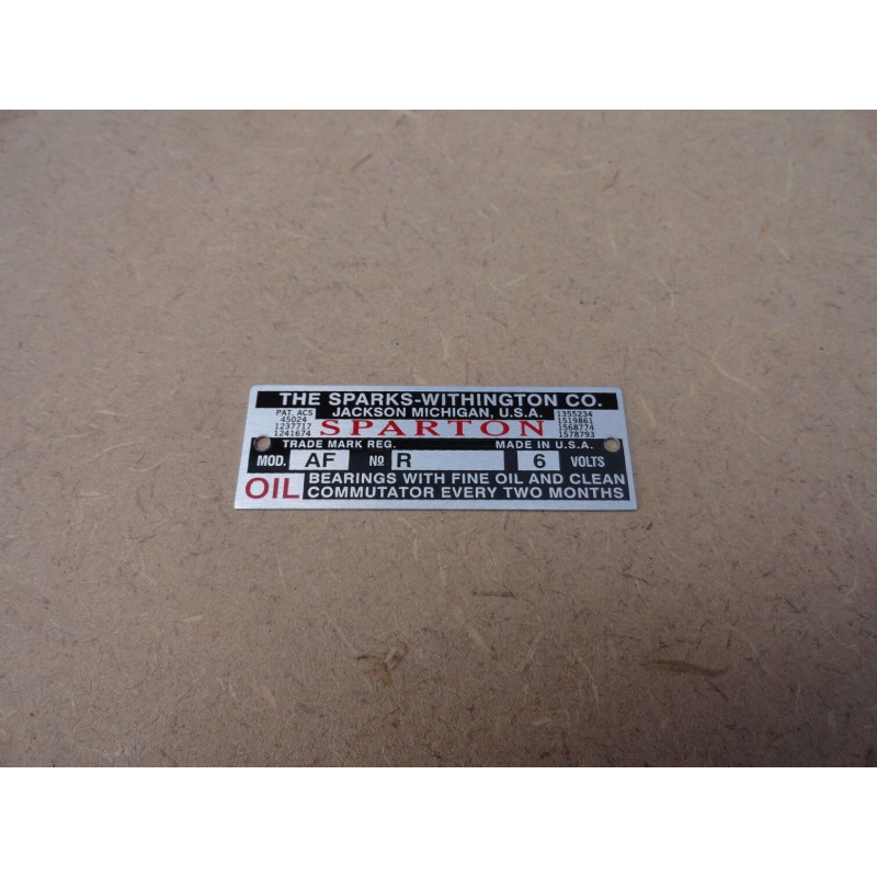 Plaqueta De Identificação Da Buzina Ford Model A 1928 a 1931