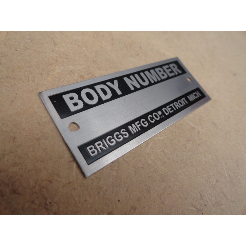 Plaqueta Identificação Carroceria Ford Model A 1928 a 1931