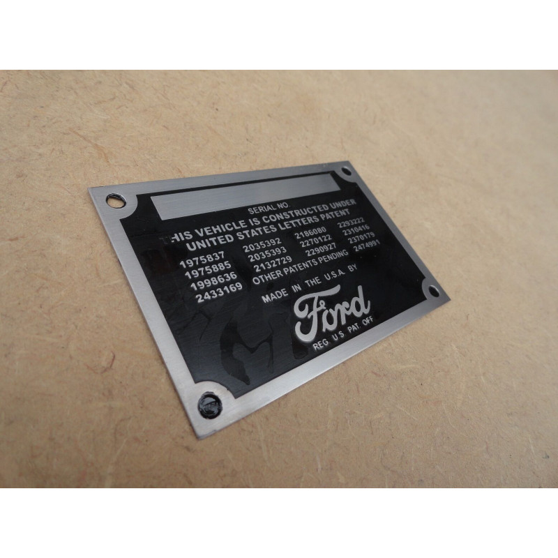 Plaqueta de Identificação do Chassi Ford F-1 F-8 1948 a 1952 Importada