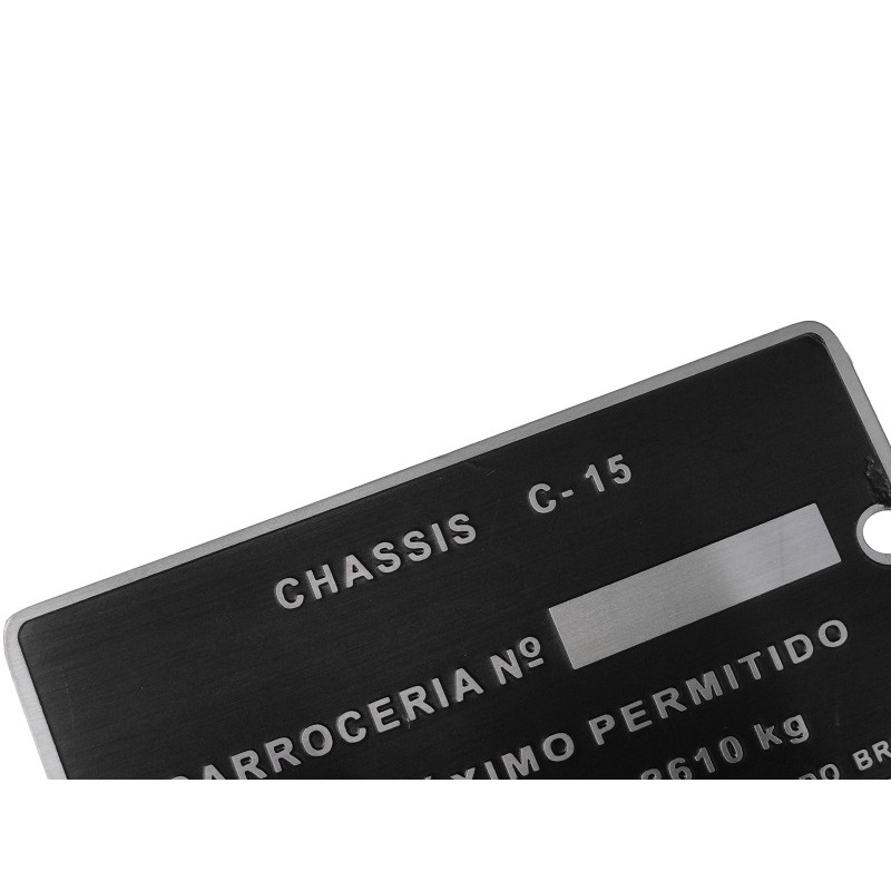 Plaqueta de Identificação Carroceria Chevrolet C-15 Reprodução Novo
