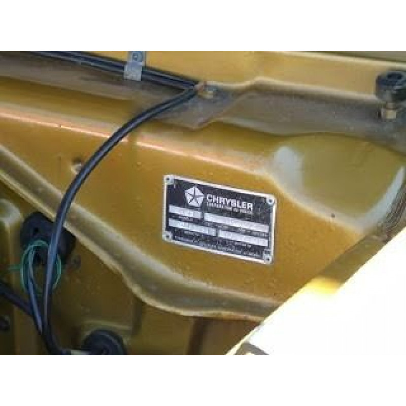 Plaqueta Identificação Chrysler Dodge Charger Dart Polara