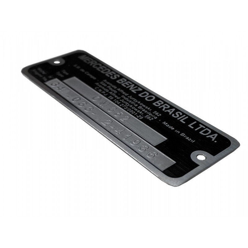 Plaqueta Identifica Motor Caminhão Mercedes Toyota Badeirante C/ Grav Alto Rel