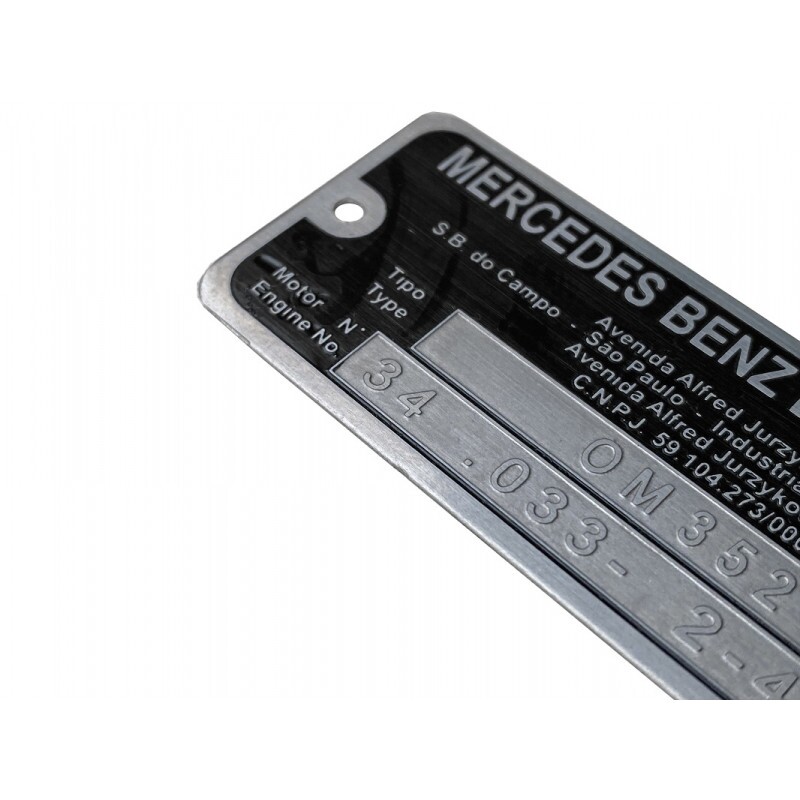 Plaqueta Identifica Motor Caminhão Mercedes Toyota Badeirante C/ Grav Alto Rel