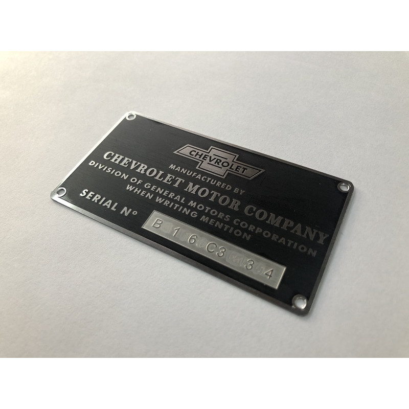 Plaqueta Chassi Identificação Chevrolet Sapo Bagre 1947 a 1955 Gravada