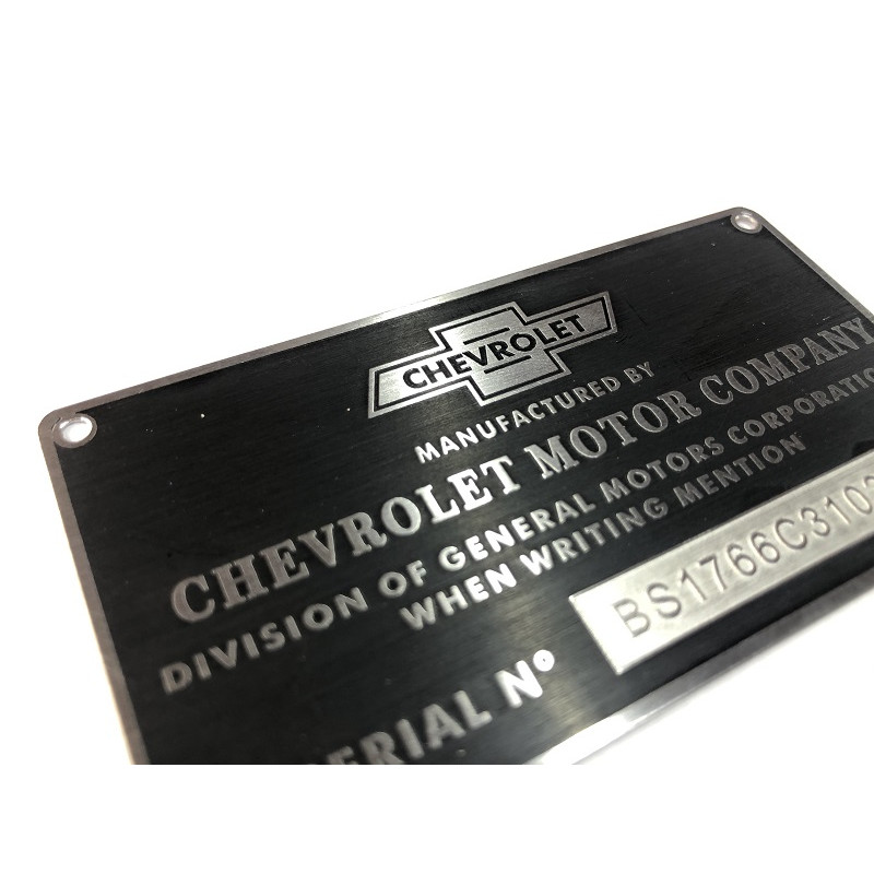 Plaqueta Chassi Identificação Chevrolet Sapo Bagre 1947 a 1955 Gravada