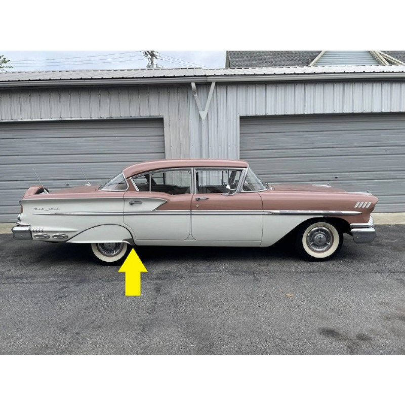 Polaina Saia Traseira Inox Chevrolet Bel Air Impala 1958 - Par