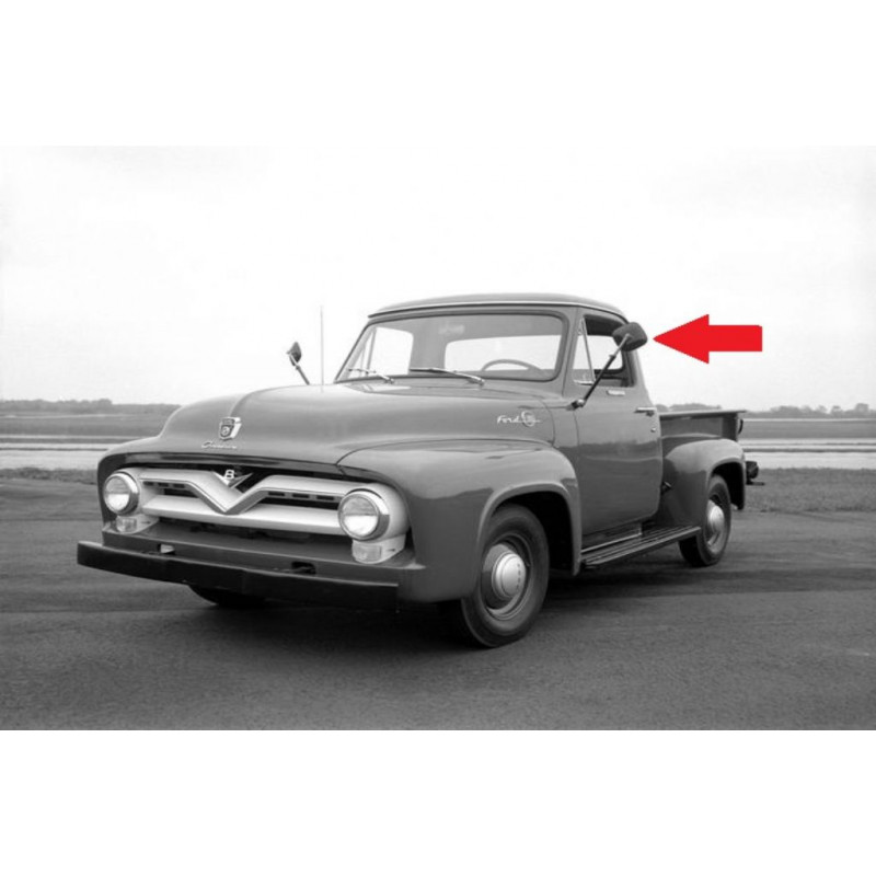 Retrovisor Externo Quadrado Preto F-100 1953 à 1971 Novo