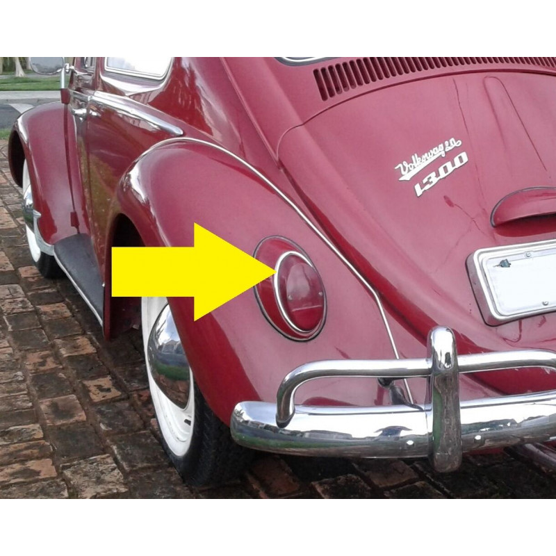 Aro da Lente da Lanterna Traseira Fusca 1200 1300 62 em Diante - Par