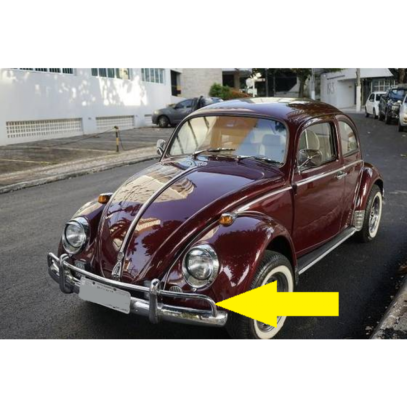 Puleiro Cano Tubo do Parachoque Dianteiro Fusca até 70 Cromado Novo 