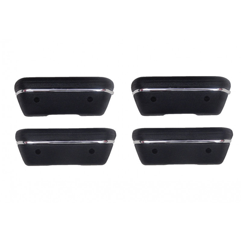 Puxador Porta Apoio Braço Opala 4 Portas até 1980 Preto com Friso - Jogo