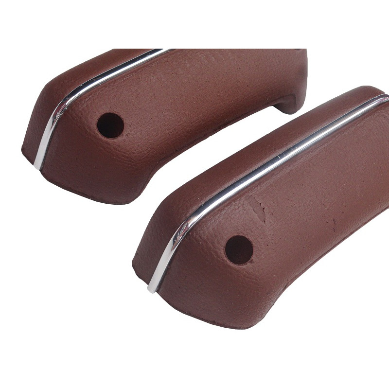 Puxador Porta Apoio Braço Chevette Marajó até 1982 Marrom com Friso - Par