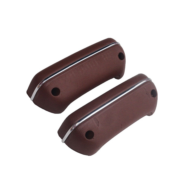 Puxador Porta Apoio Braço Chevette Marajó até 1982 Marrom com Friso - Par