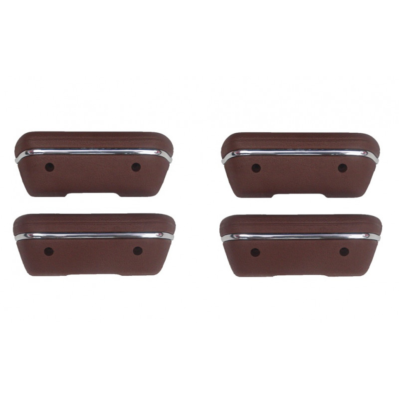 Puxador Porta Apoio Braço Opala 4 Portas Até 1980 Marrom com Friso - Jogo