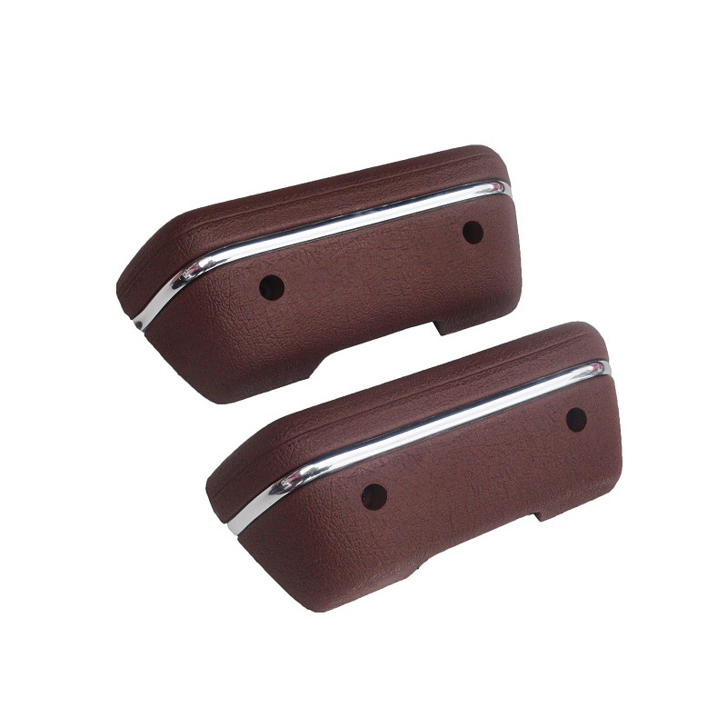 Puxador Porta Apoio Braço Opala 4 Portas Até 1980 Marrom com Friso - Jogo