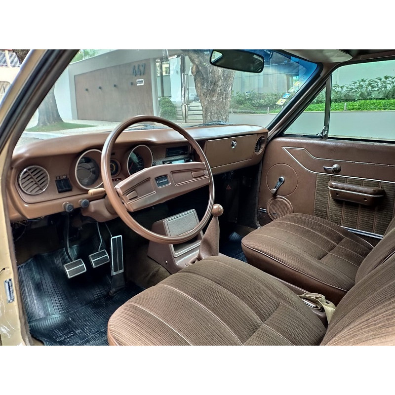 Puxador Porta Apoio Braço Opala Caravan até 1980 Marrom com Friso - Par