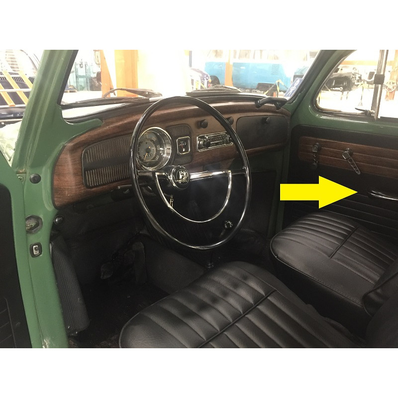 Puxador Porta Apoio Braço Fusca Até 1970 Preto C/ Friso Par