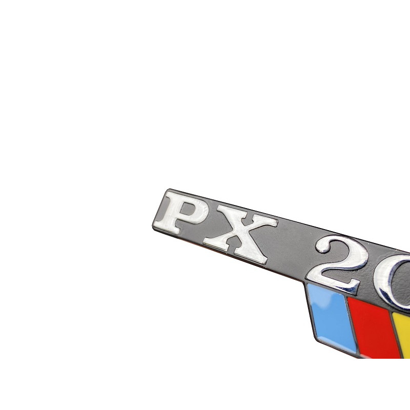 Emblema Lateral Vespa Px200 E Saia do Motor Novo Em Metal - Unitário