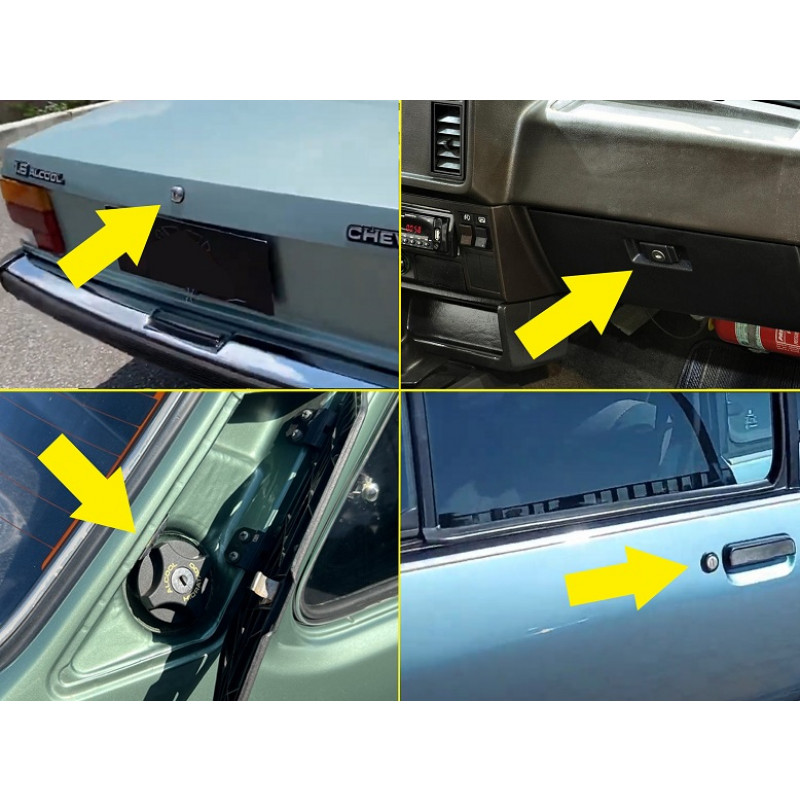 Cilindro Porta Malas Porta Luvas Porta Tanque Chevette Marrom 83 À 86 - Jogo
