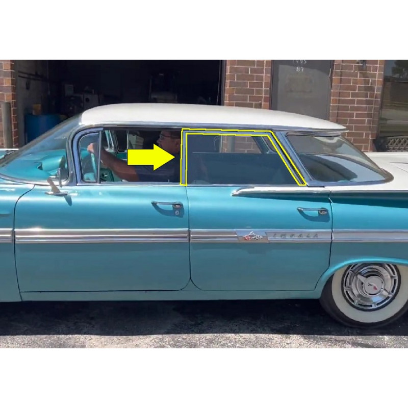 Quadro Suporte Vidro Traseiro Esquerdo Impala 1959 4 Portas Sem Coluna