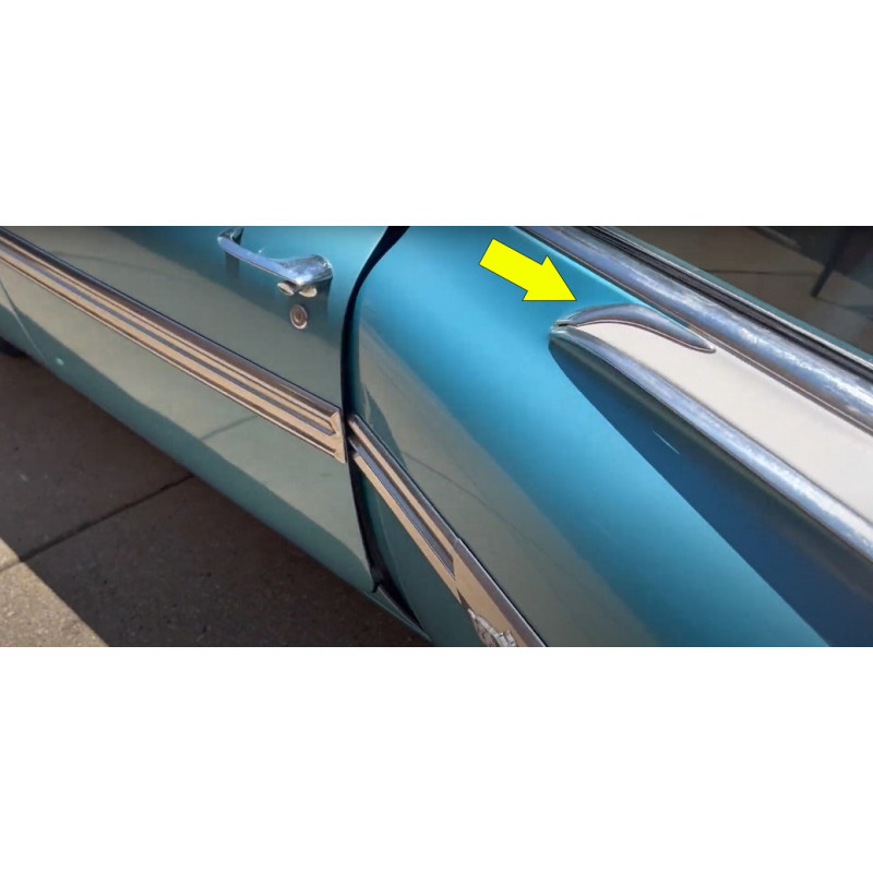 Friso do Bico da Asa Porta Traseira Esquerda Impala 1959 4 Portas