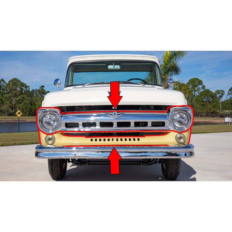 Grade Frente Painel F-100 1957 Americana Fibra F-100 62 À 71