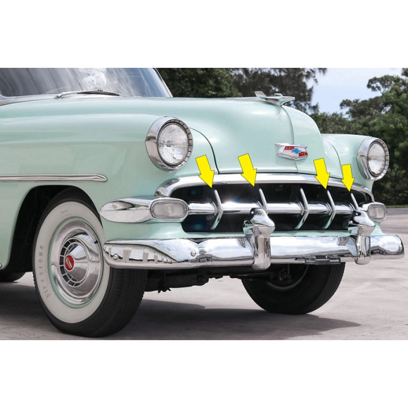 4 Dentes Da Grade Chevrolet Passeio 1954 Original Usado Jogo
