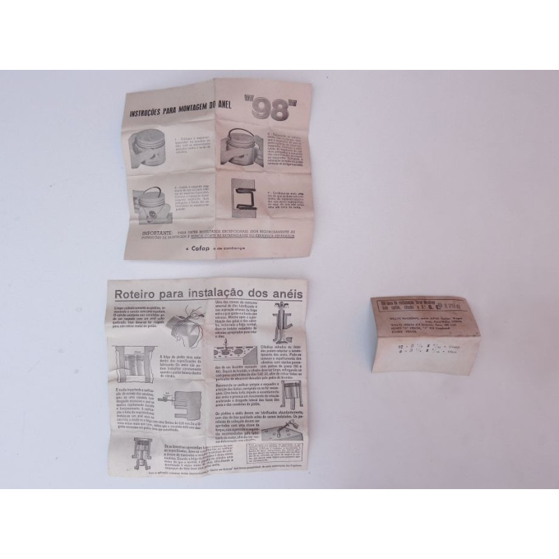 Anel Pistão 0.10 Motor Willys Bf-121 6 Cil. Rural Até 75 Jeep