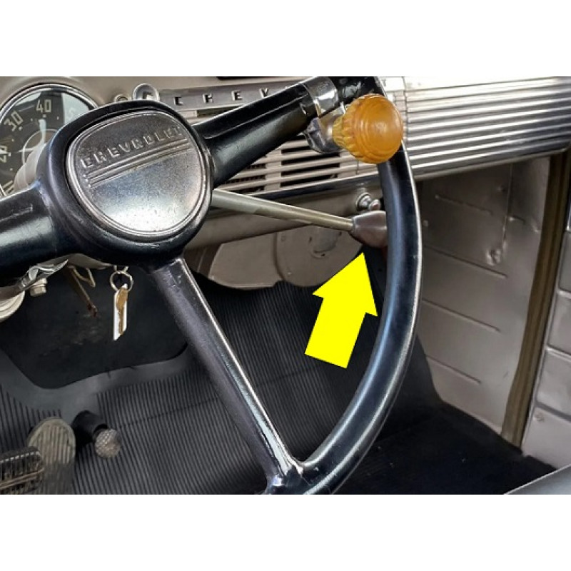 Manopla Do Câmbio Na Coluna Chev Boca De Sapo Marrom Nova