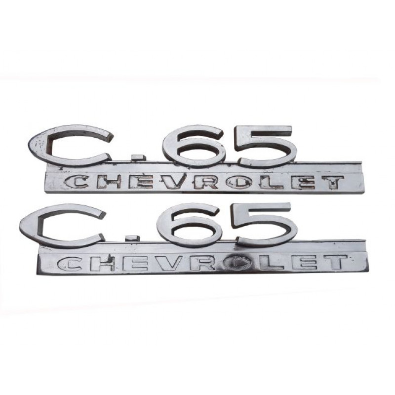 Emblema Caminhão Chevrolet C-65 Original Gm Usado - Par