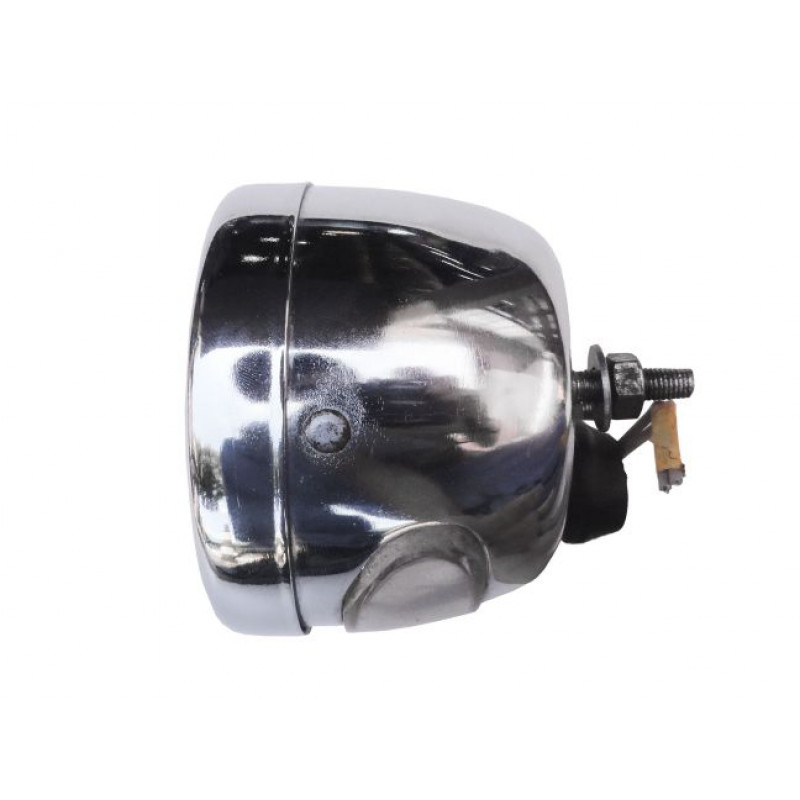 Lanterna Traseira Redonda Universal Pick Up Antiga Cromada Com Visor