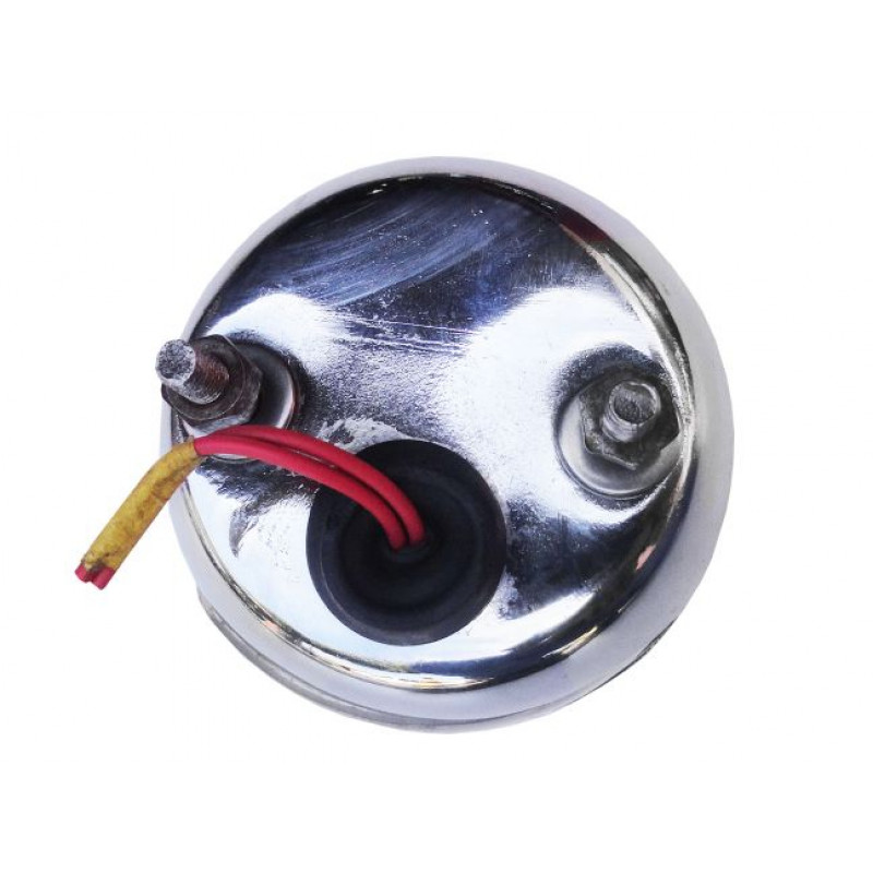 Lanterna Traseira Redonda Universal Pick Up Antiga Cromada Com Visor