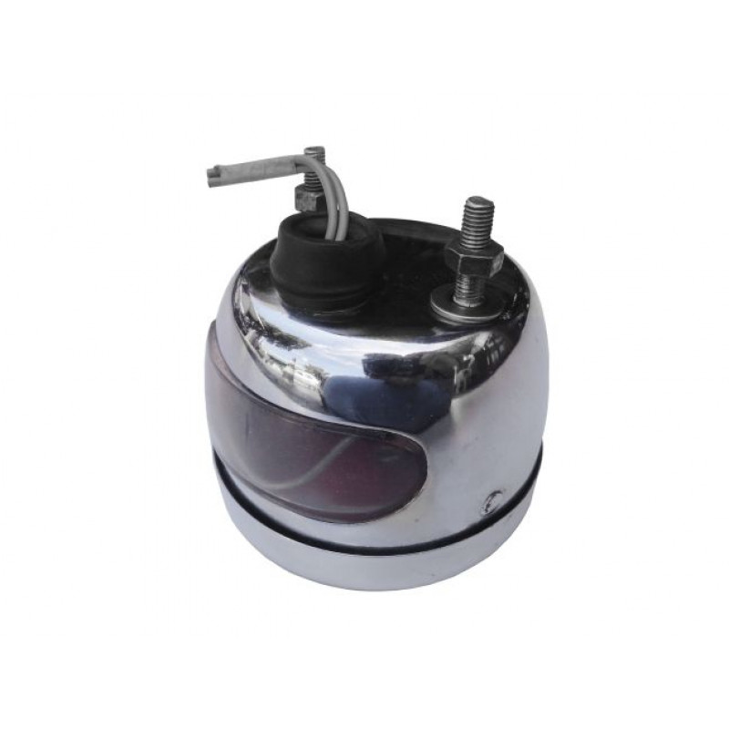 Lanterna Traseira Redonda Universal Pick Up Antiga Cromada Com Visor