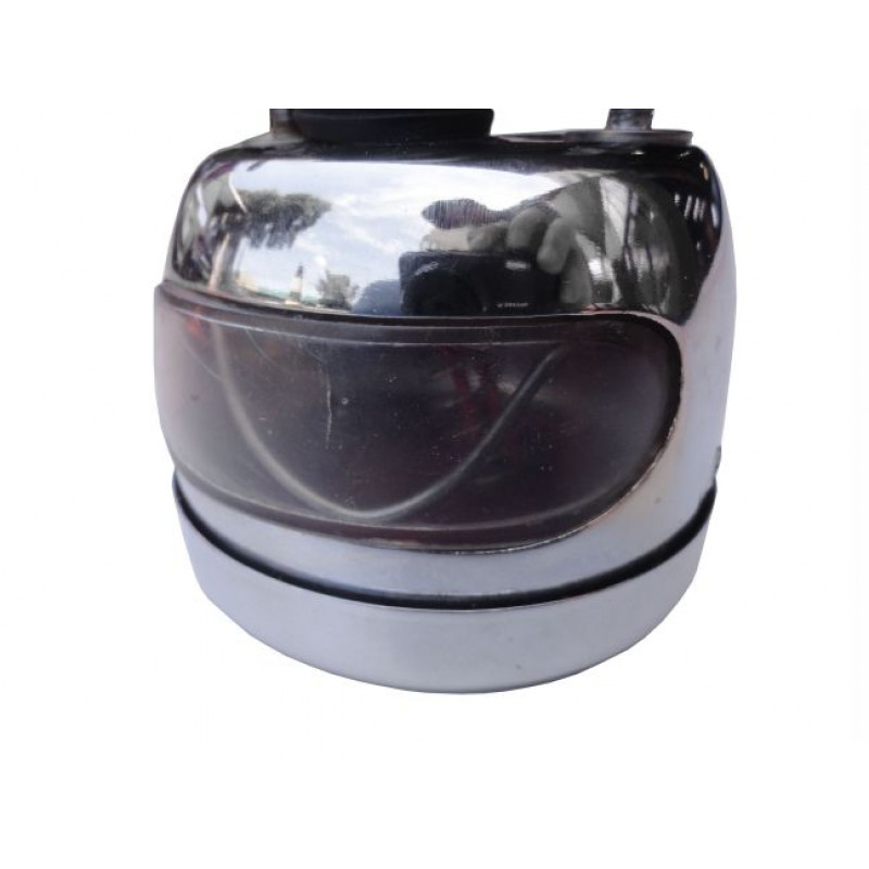 Lanterna Traseira Redonda Universal Pick Up Antiga Cromada Com Visor
