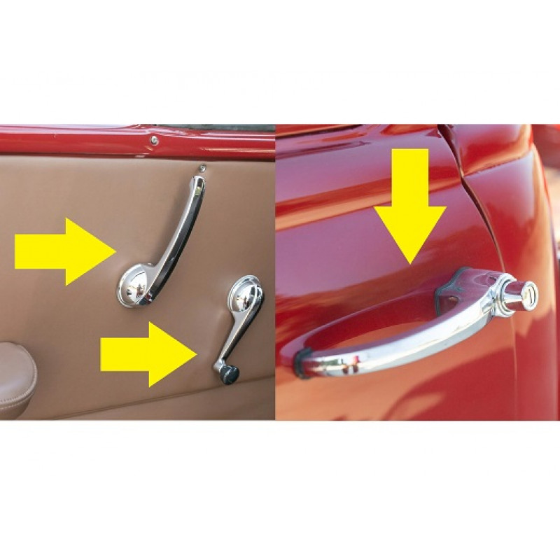 Maçaneta Externa Interna e Manivela Chevrolet Brasil 58 à 63 - Kit