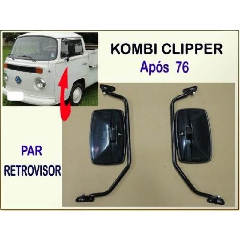 Retrovisor Externo com Haste e Espelho após 76 - Par