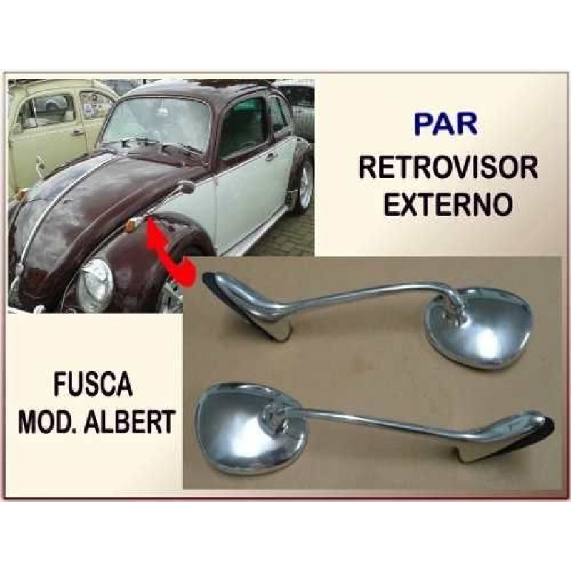 Retrovisor Fusca até 1970 Modelo Albert - Par