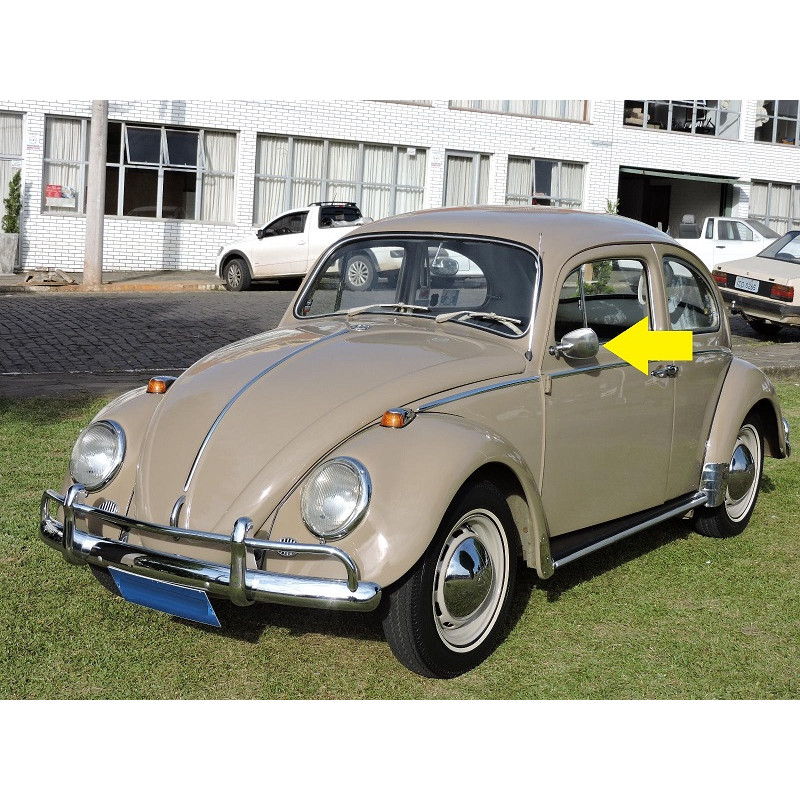 Retrovisor Externo Esquerdo Raquetinha Fusca Inox Novo