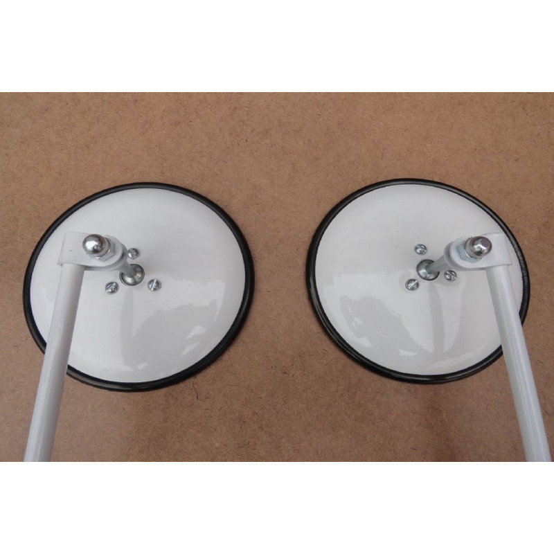 Retrovisor Externo com Haste Branco Kombi 1959 à 1975 Novo - Par