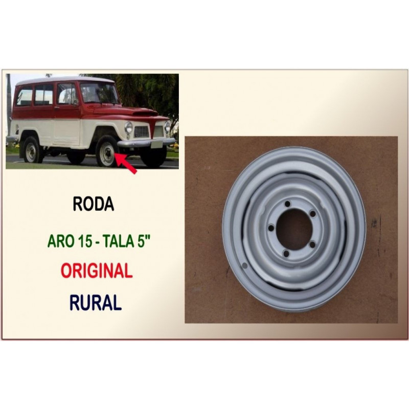 Roda Original Aro 15 Tala 5 Rural e F-75, Jeep 60 à 79 - Unitário