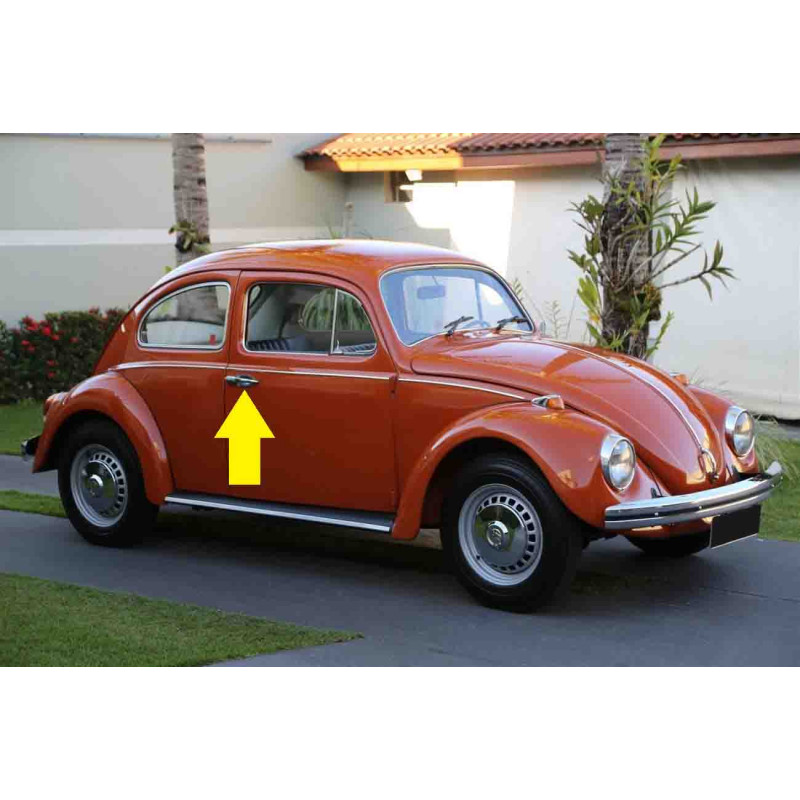 Concha Maçaneta Fusca até 1977 Saboneteira Inox C/ Logo VW - Par