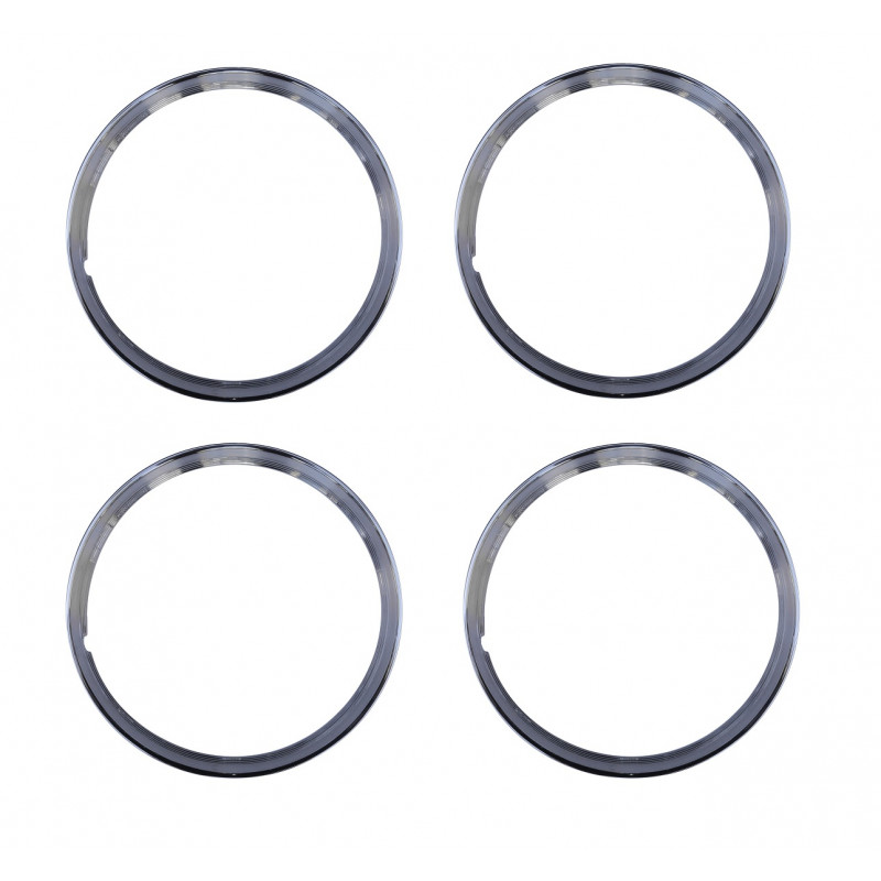 Sobre Aro 15 Premium Frisado em Inox Importado Novo - Jogo 4 Peças