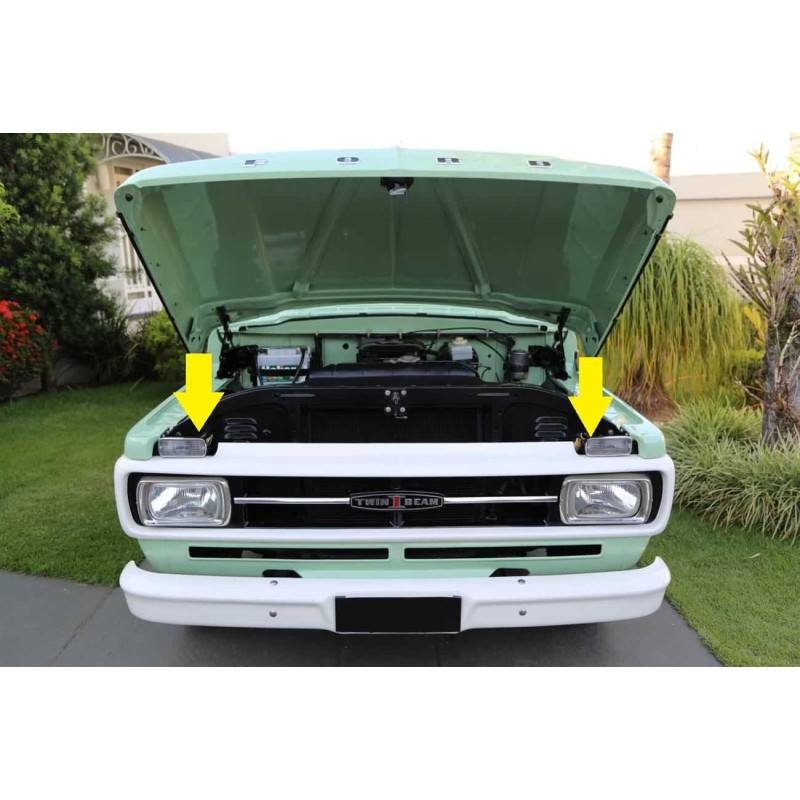 Suporte Pisca Dianteiro F-100 F-600 Twin Beam 1969 a 1971 - Par