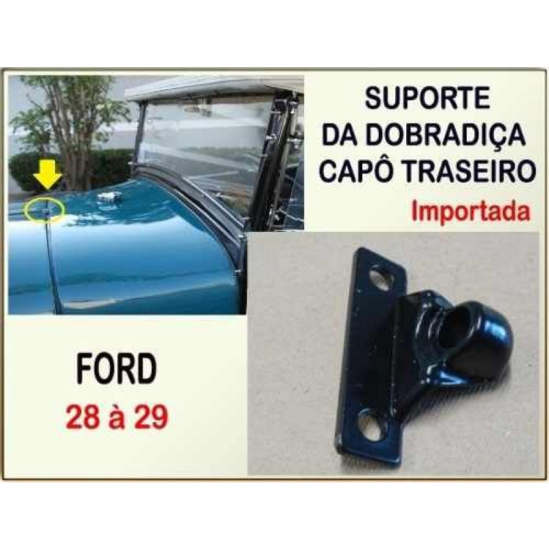 Suporte Dobradiça do Capô Traseiro 28 à 29 Preto
