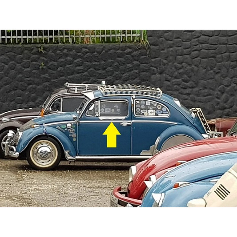 Sovaqueira Apoia Encosta Braço Porta Fusca Inox Estampada Par