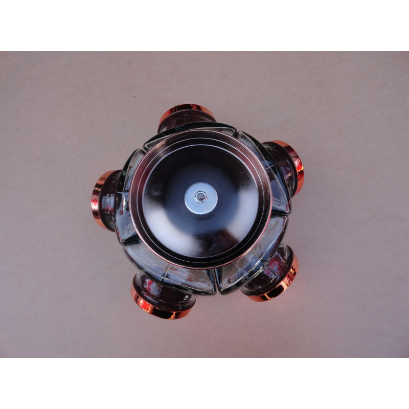 Baleiro Giratório Médio Em Vidro Decorativo Tampa Cobre